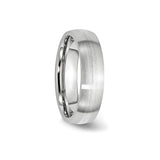 Satin wedding band ring detail view