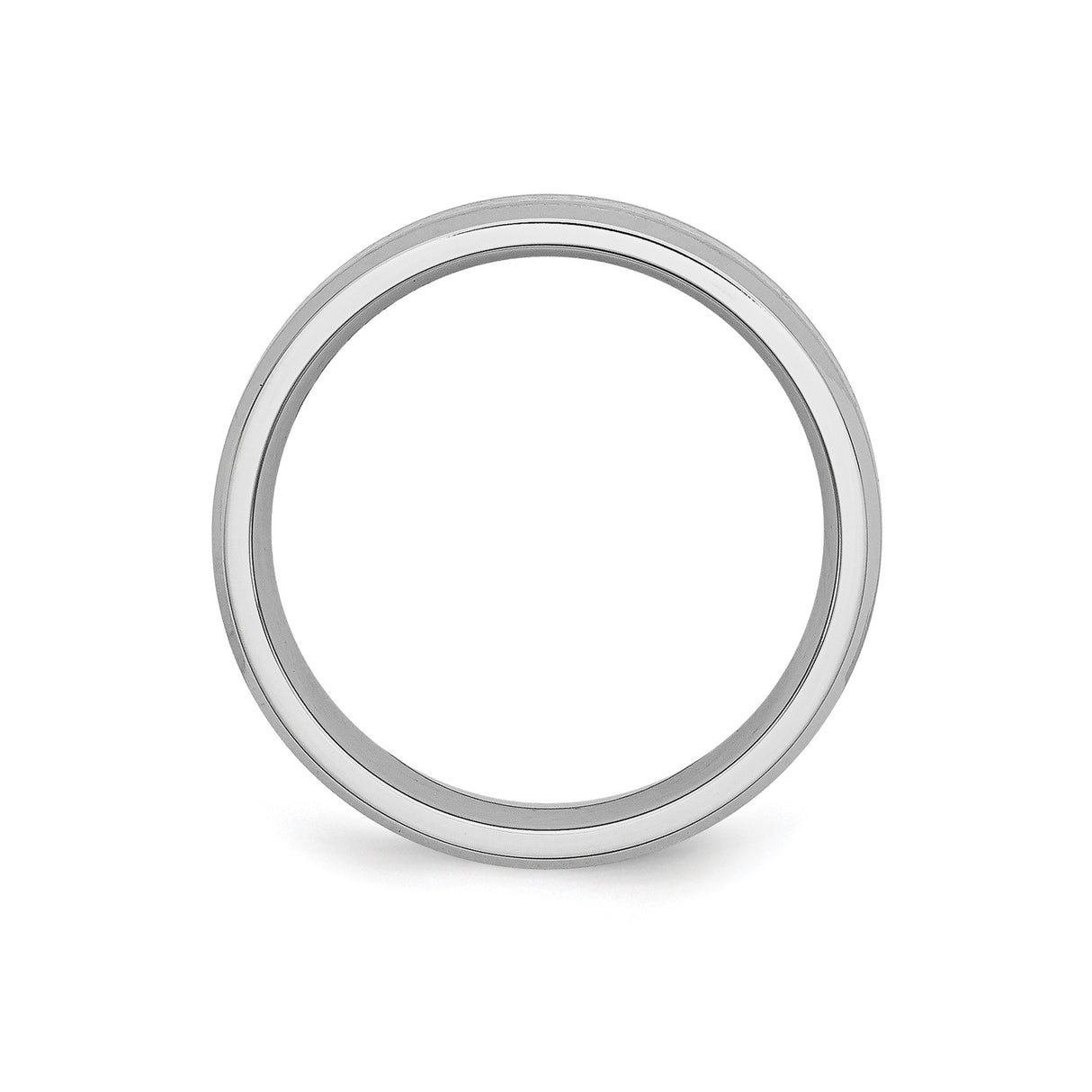 Beveled Edge, Satin wedding band ring alternate angle