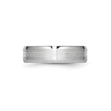 Beveled Edge, Satin wedding band ring detail view