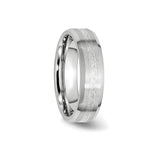 Beveled Edge, Satin wedding band ring detail view