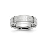 Beveled Edge, Satin wedding band ring