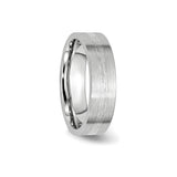 Satin, Flat wedding band ring detail view