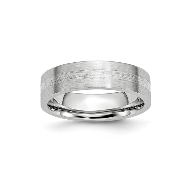 Satin, Flat wedding band ring
