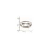 Satin wedding band ring shown for scale