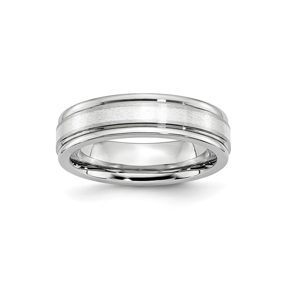 Satin wedding band ring