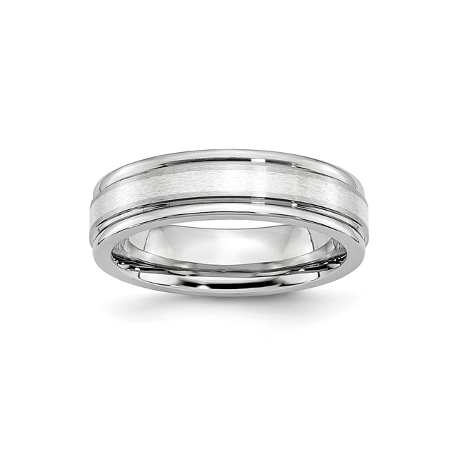 Satin wedding band ring