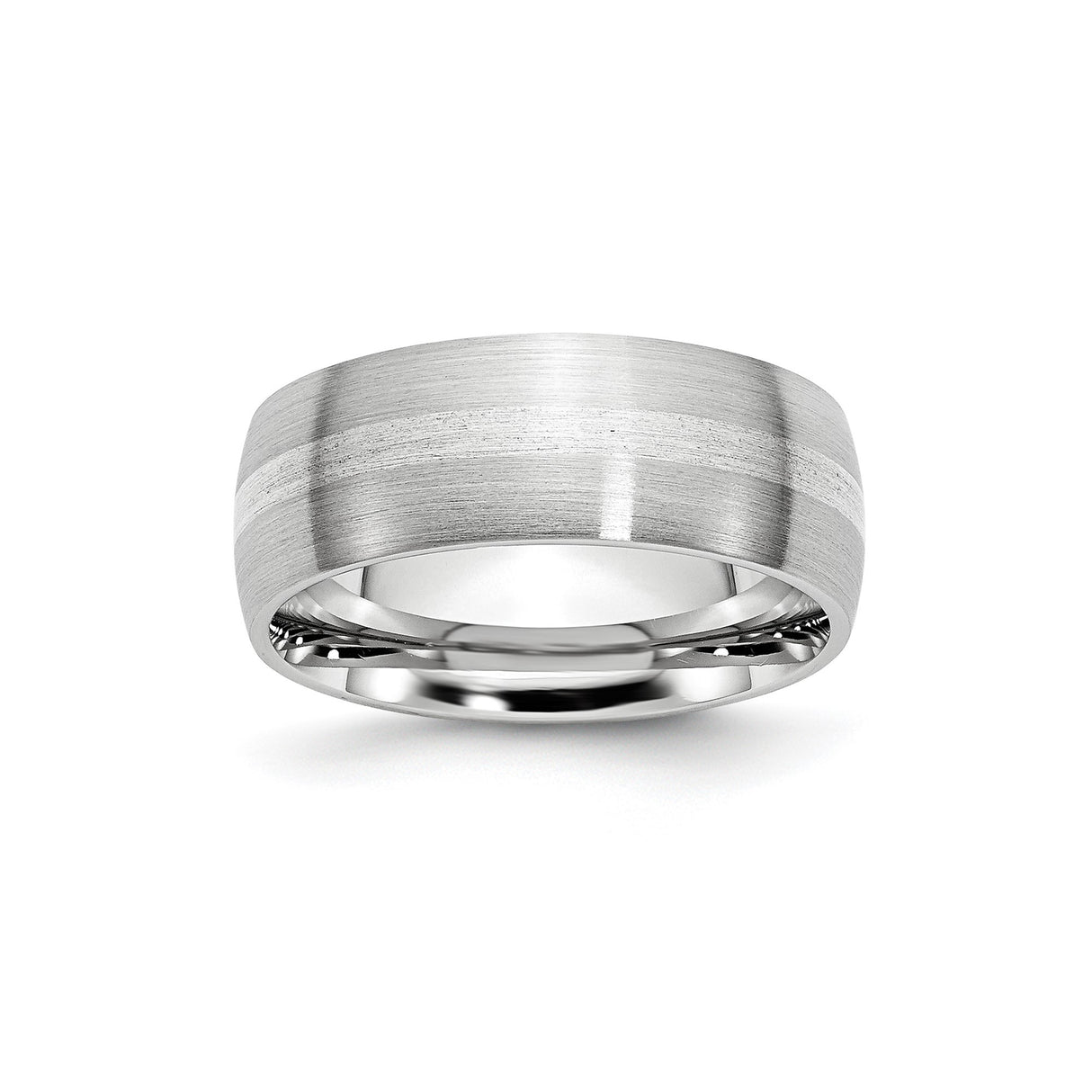 Satin wedding band ring