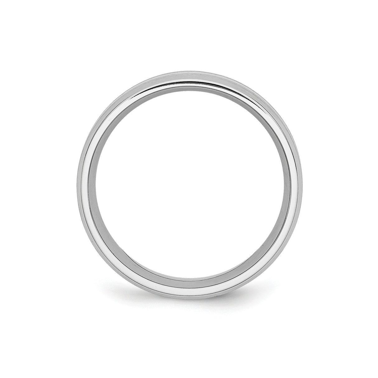 Beveled Edge, Satin wedding band ring alternate angle