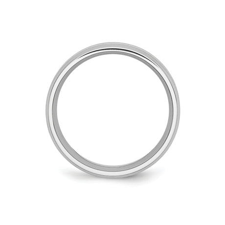 Beveled Edge, Satin wedding band ring alternate angle