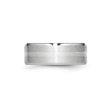 Beveled Edge, Satin wedding band ring detail view