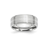 Beveled Edge, Satin wedding band ring