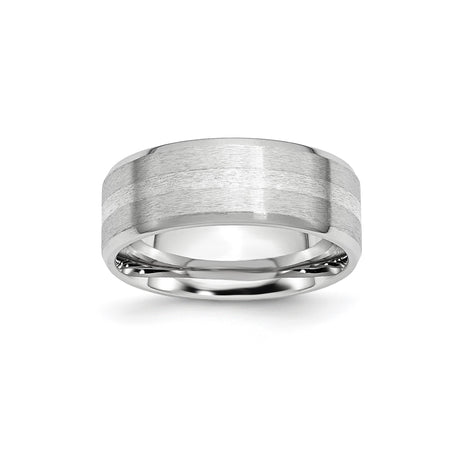 Beveled Edge, Satin wedding band ring