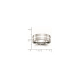 Satin, Flat wedding band ring shown for scale
