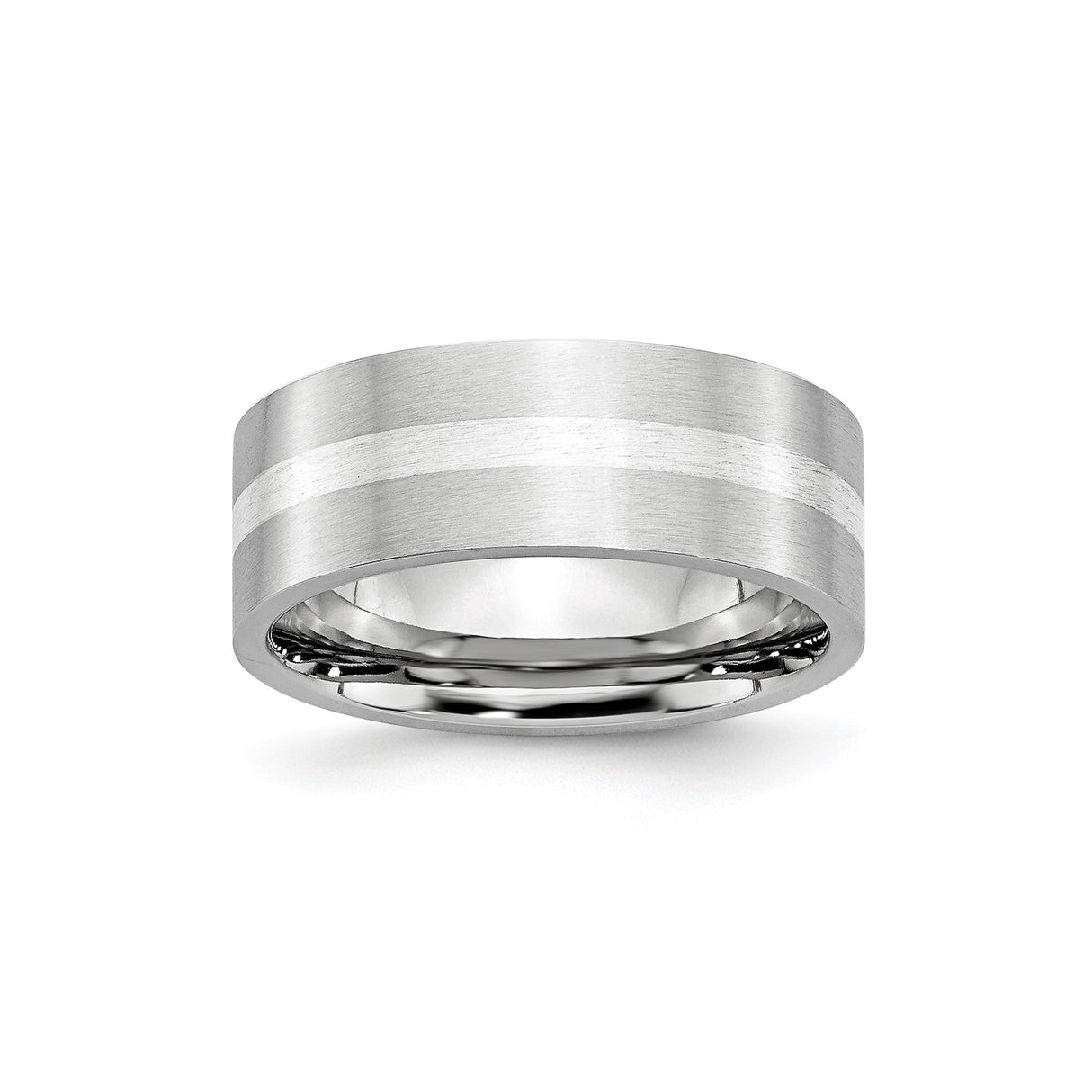 Satin, Flat wedding band ring