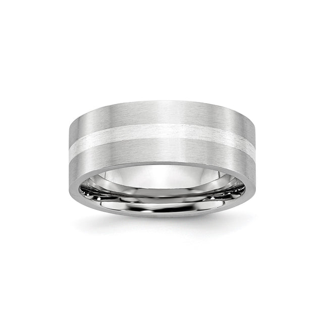 Satin, Flat wedding band ring