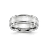 Satin wedding band ring