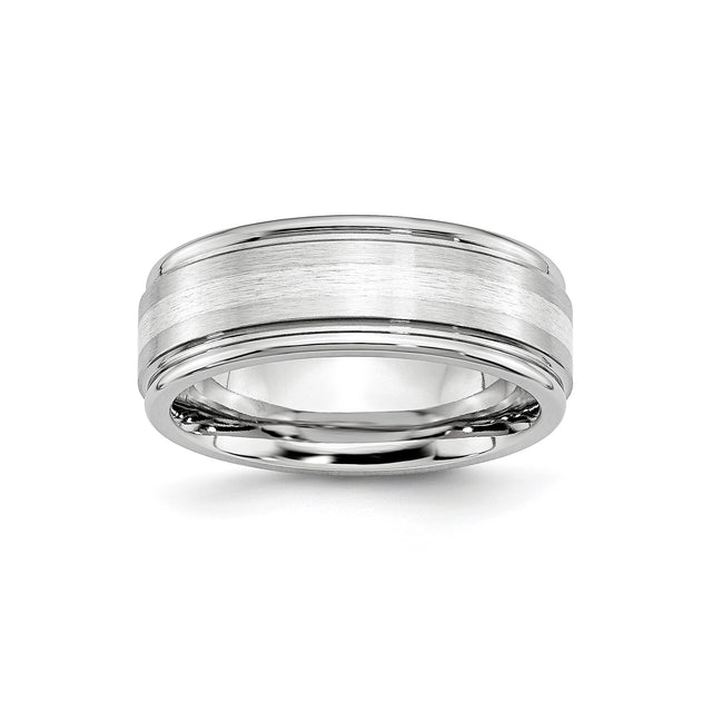 Satin wedding band ring