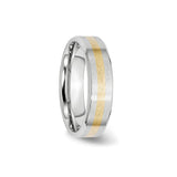 14k Satin wedding band ring detail view