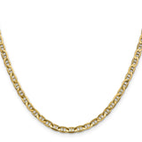 14K Yellow Gold 3.75 mm Polished Chain Necklace, Solid