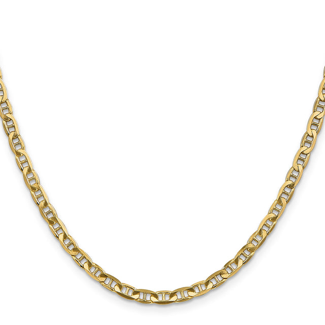 14K Yellow Gold 3.75 mm Polished Chain Necklace, Solid