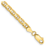 14K Yellow Gold 3.75 mm Polished Chain Anklet, Solid