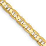 14K Yellow Gold 3.75 mm Polished Chain Necklace, Solid detail view