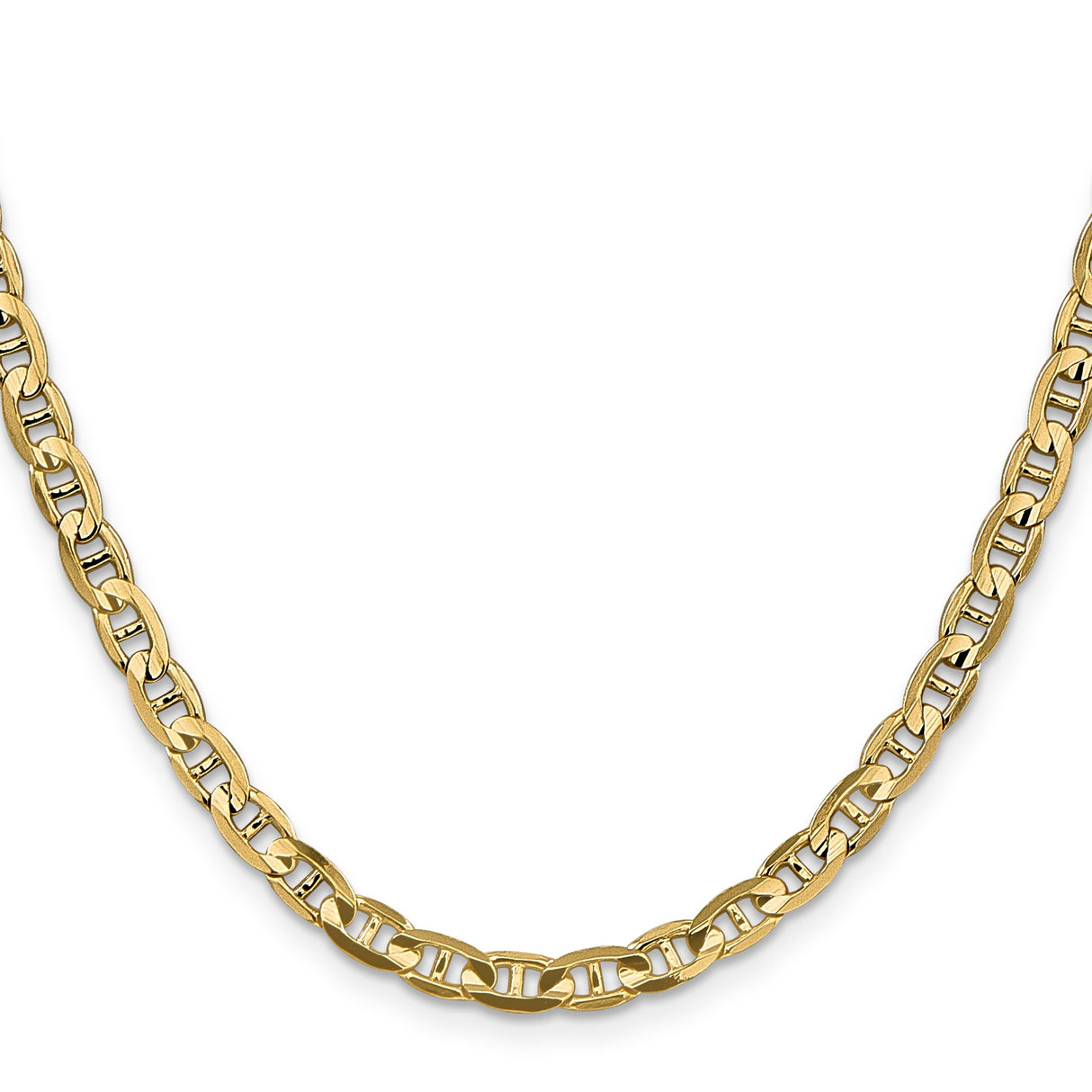 14K Yellow Gold 4.5 mm Polished Chain Necklace, Solid