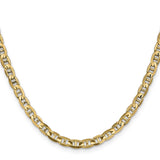 14K Yellow Gold 4.5 mm Polished Chain Necklace, Solid