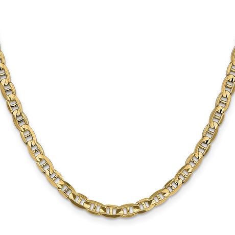 14K Yellow Gold 4.5 mm Polished Chain Necklace, Solid