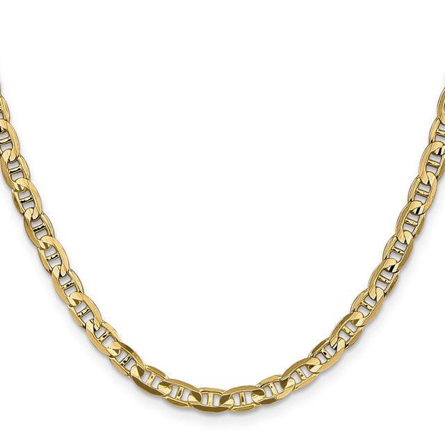 14K Yellow Gold 4.5 mm Polished Chain Necklace, Solid