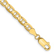 14K Yellow Gold 4.5 mm Polished Chain Bracelet, Solid