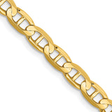 14K Yellow Gold 4.5 mm Polished Chain Necklace, Solid detail view