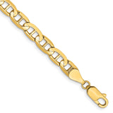 14K Yellow Gold 5.25 mm Polished Chain Anklet, Solid