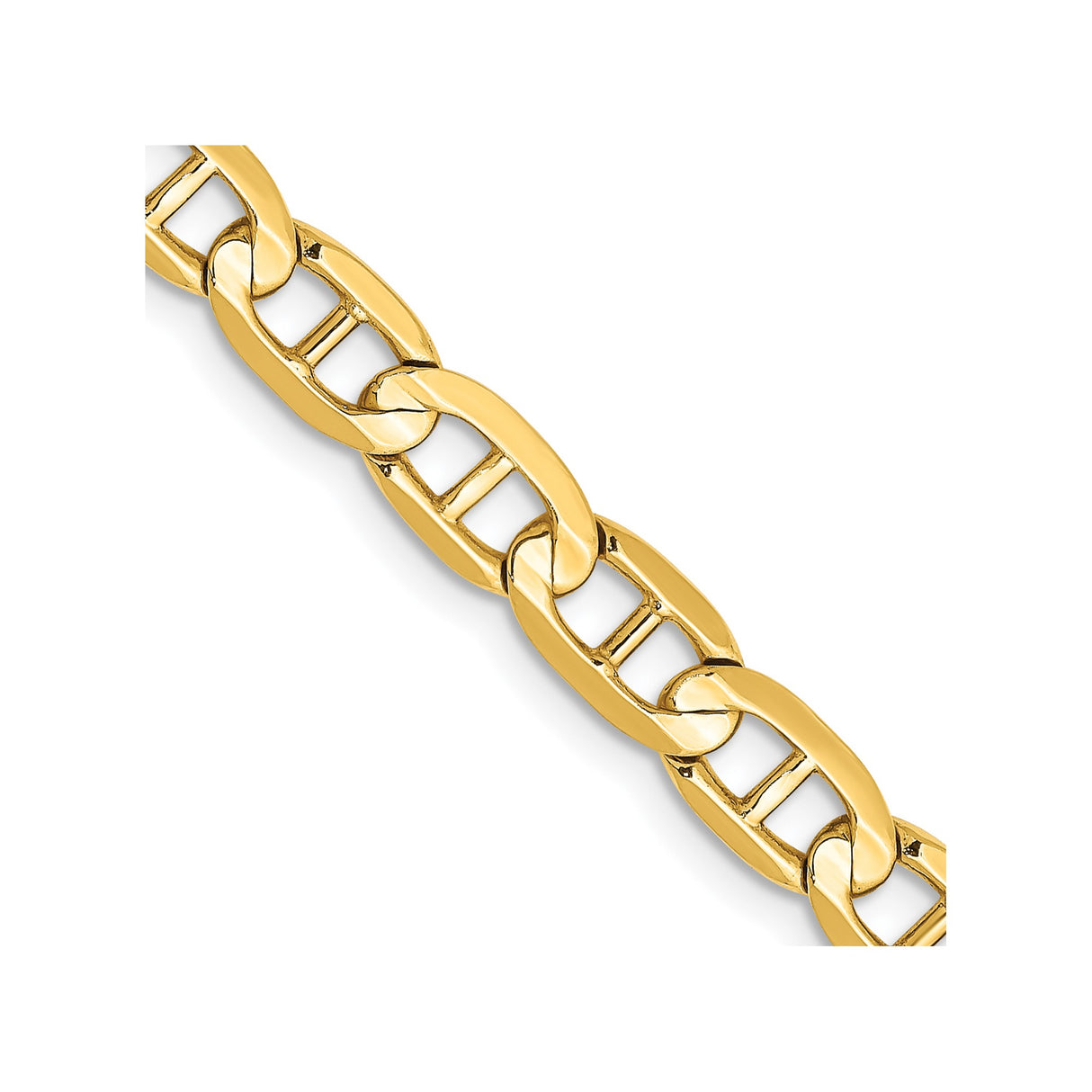 14K Yellow Gold 5.25 mm Polished Chain Necklace, Solid detail view