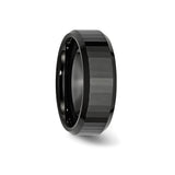 Beveled Edge wedding band ring detail view