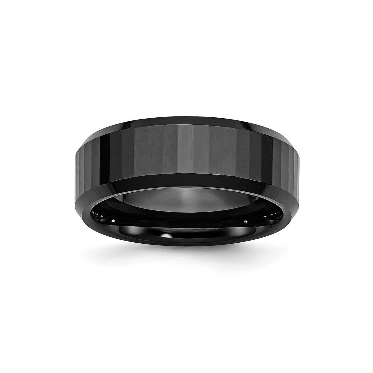 Beveled Edge wedding band ring