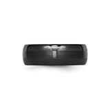 Beveled Edge, Brushed wedding band ring detail view