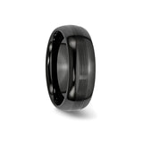 Beveled Edge, Brushed wedding band ring detail view