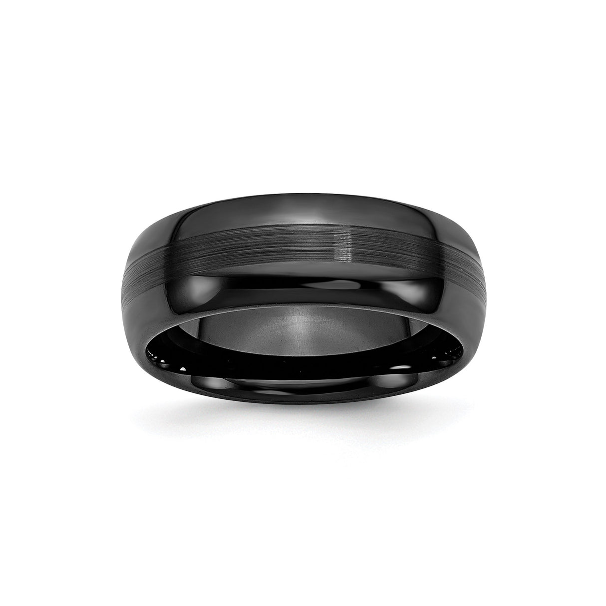 Beveled Edge, Brushed wedding band ring