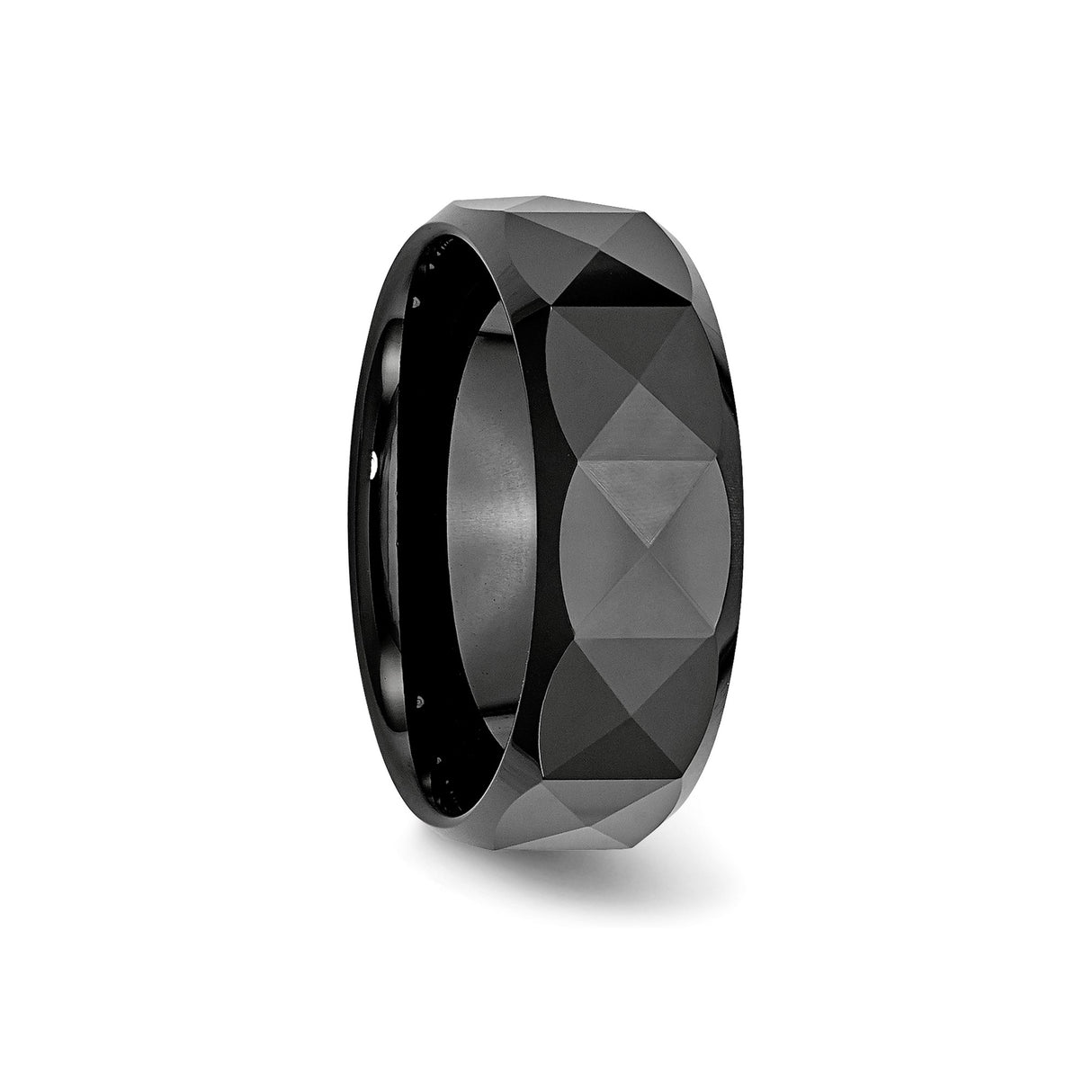 Beveled Edge wedding band ring detail view