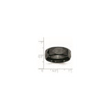 Beveled Edge wedding band ring shown for scale