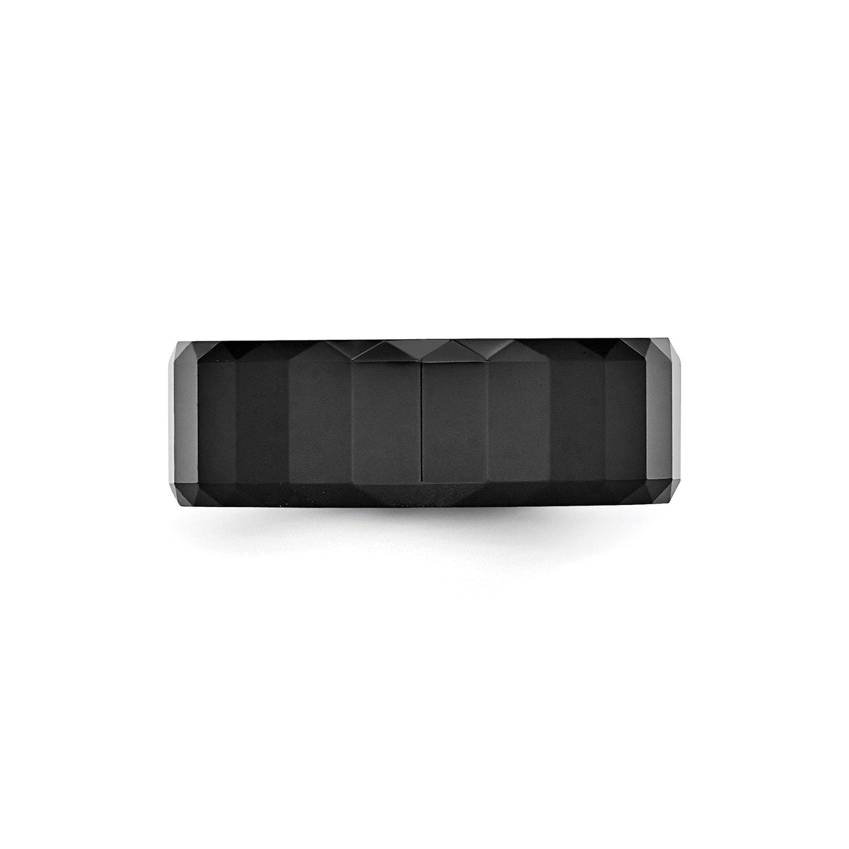 Beveled Edge wedding band ring detail view