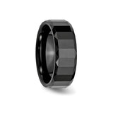 Beveled Edge wedding band ring detail view