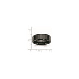 Beveled Edge wedding band ring shown for scale