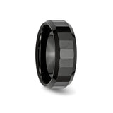 Beveled Edge wedding band ring detail view