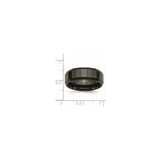 Beveled Edge wedding band ring shown for scale