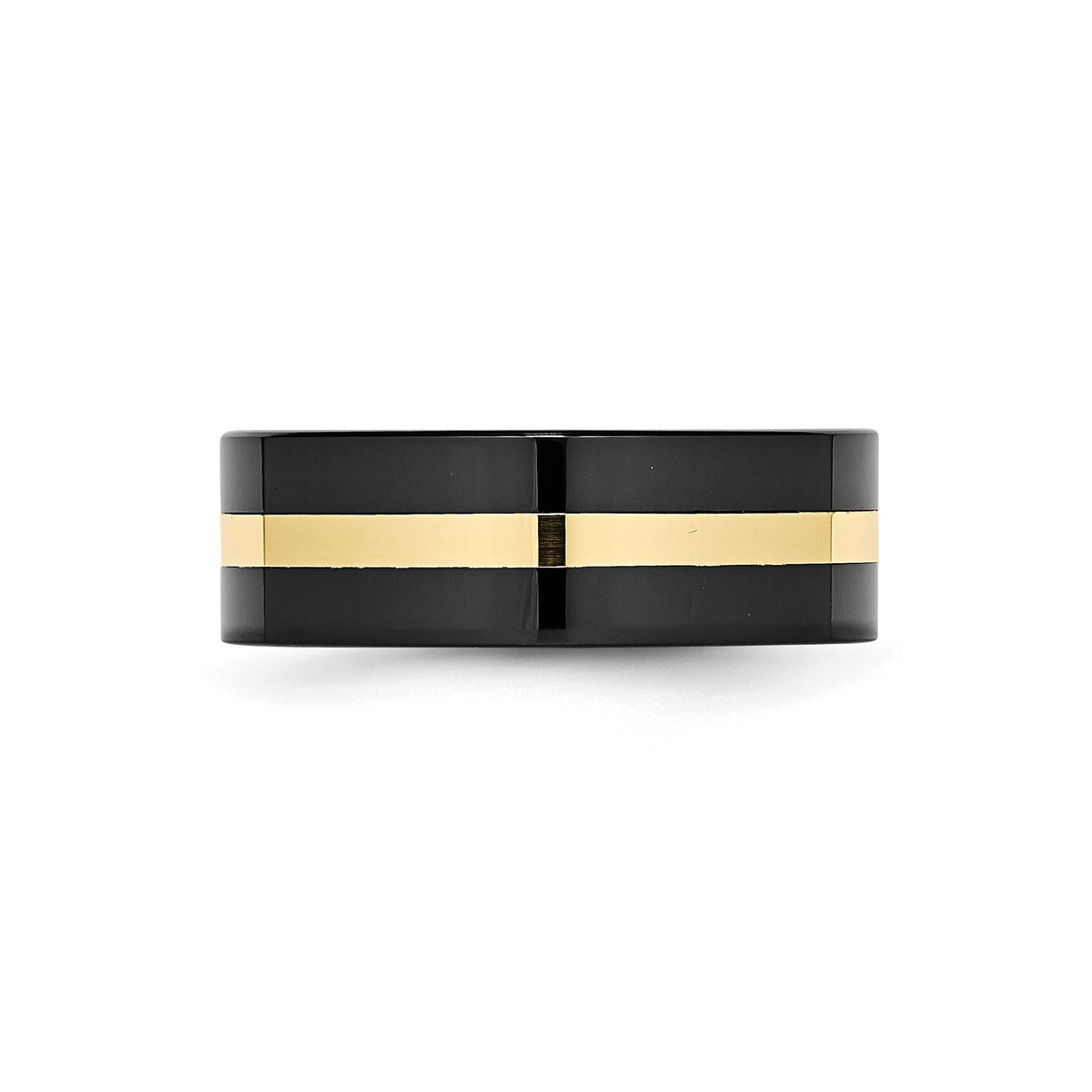 14k Flat wedding band ring detail view