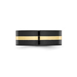 14k Flat wedding band ring detail view