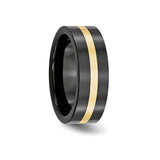 14k Flat wedding band ring detail view
