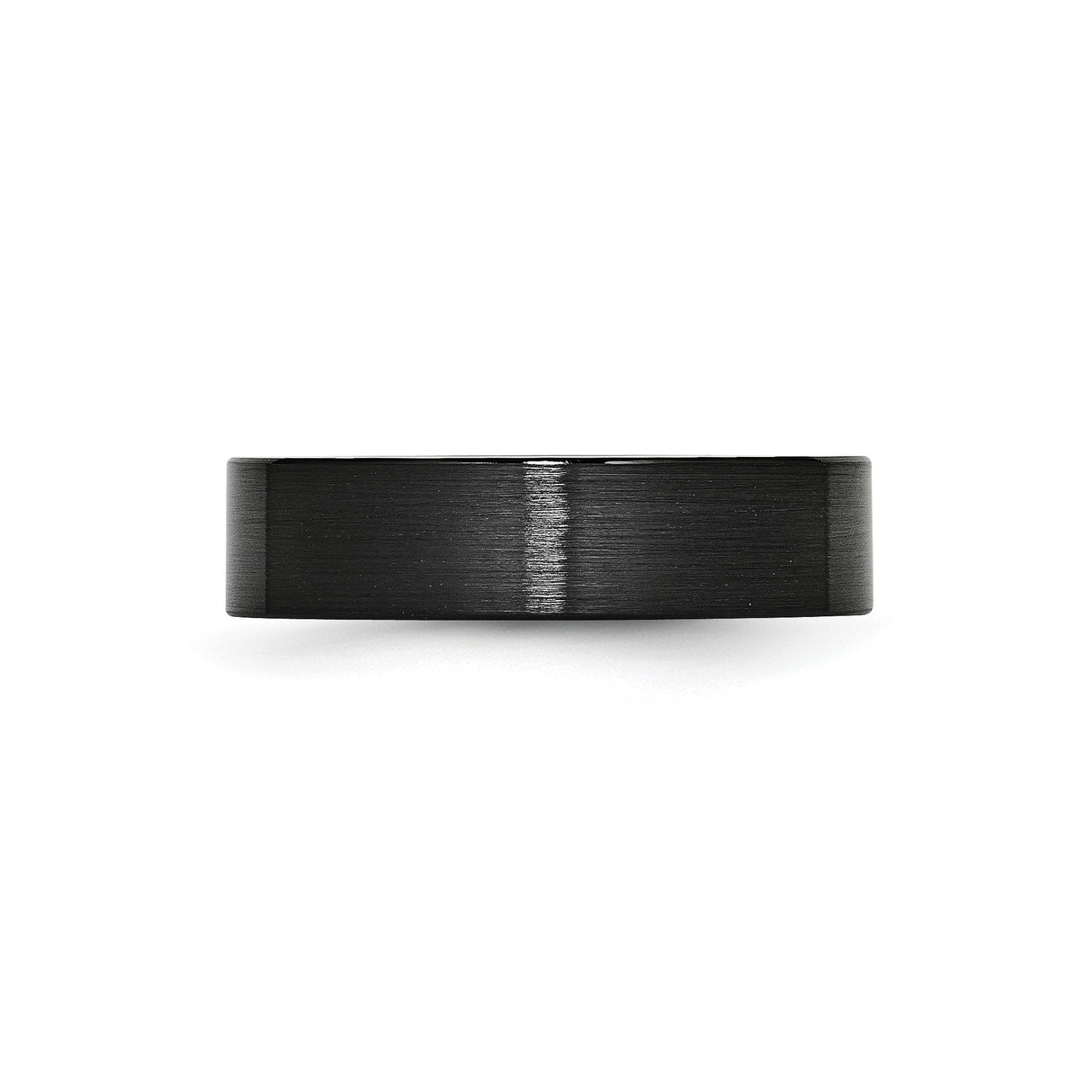 Brushed, Flat wedding band ring detail view